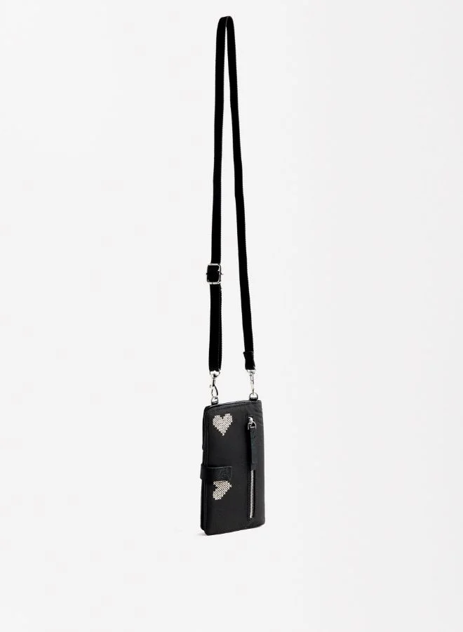 PARFOIS NYLON PHONE BAG WITH HEARTS
