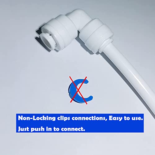 Malida Water purifier quick connector,RO water 1/4 tubing, RO water filter fittings, 1/4 inch tubing blue 10 meters + quick connect 12pcs - Image 4