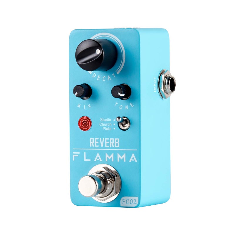 FLAMMA FC02 Mini Reverb Pedal Digital Guitar Pedal with 3 Reverb Effects Church Plate Studio True Bypass - Image 1