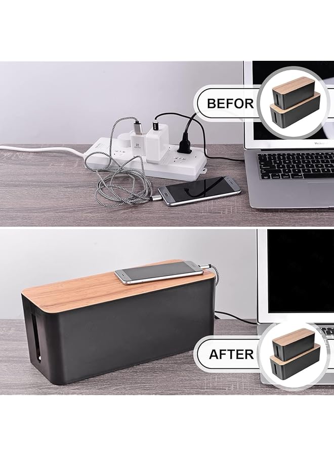 erorex Cable Management Box Sets Of 2 Cable Organizer Boxes For Extension Cord Power Stripe Surge Protector Wire Management Organizer Cover Hider For Desk Home Office Kitchen - Image 5