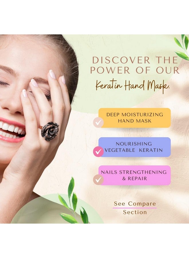 Bodipure Premium Hand Mask Keratin Gloves Moisturizing Gloves For Dry Hands & Nailstrengthening & Cuticle Softening Spa Experience At Home Chemical Free & For All Skin Types 1 Pair  - Image 2
