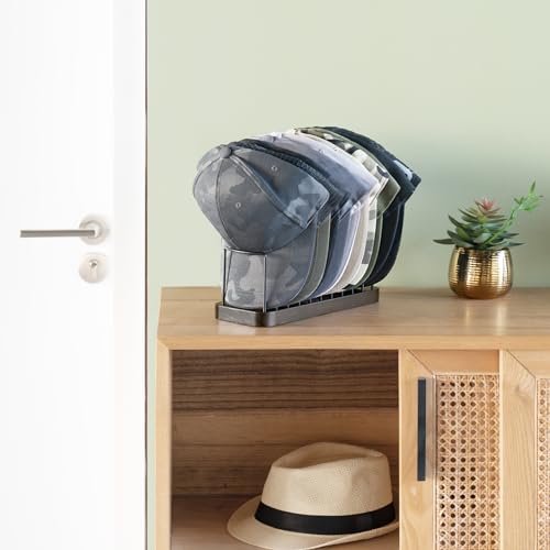 Mkono Hat Organizer for Baseball Caps, Set of 1 Hat Holder for 10 Baseball Caps, Tabletop Hat Rack Stand Hat Storage Display Baseball Cap Organizer for Desk Closet Shelf Dresser - Image 2