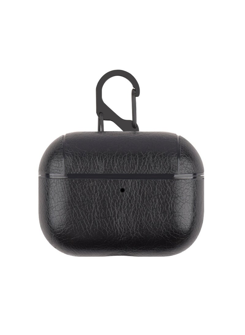 Generic - airpods pro leather case leather earphone protective cover skin cover for Apple Bluetooth earphone case Black - Image 1