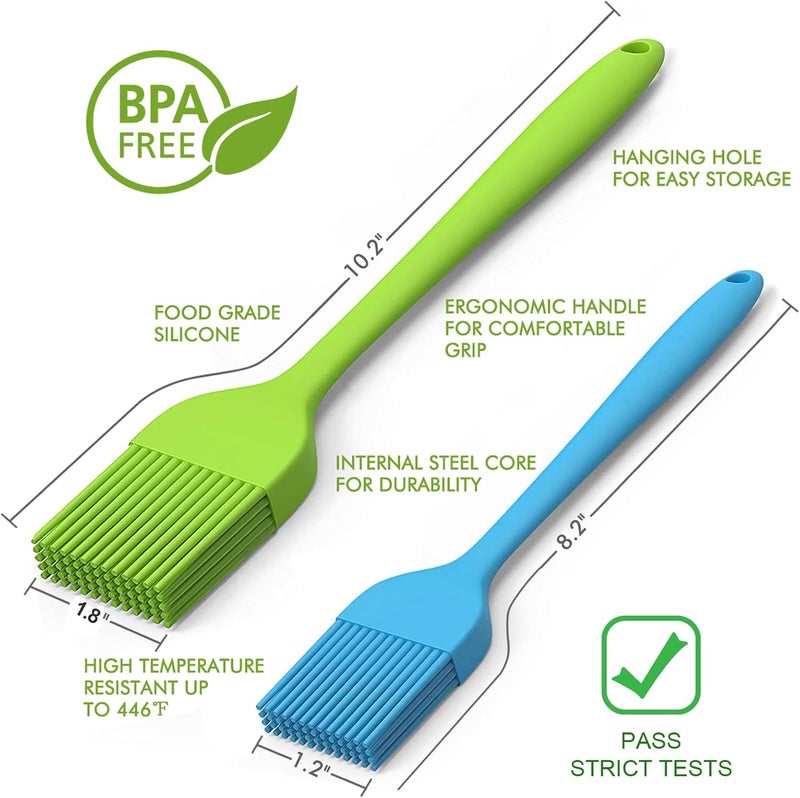Consevisen Silicone Basting Pastry Brush - Cooking Brush for Oil Sauce Butter Marinades, Food Brushes for BBQ Grill Kitchen Baking, Baster Brushes Baste Pastries Cakes Meat Desserts, Food Grade, Dishwasher Safe - Image 2