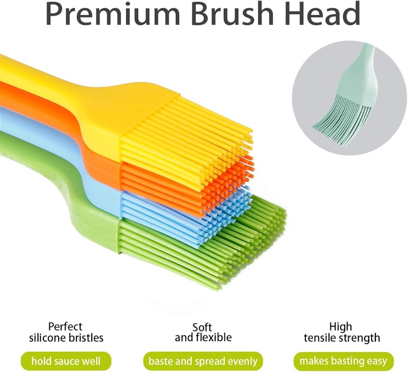 Consevisen Silicone Basting Pastry Brush - Cooking Brush for Oil Sauce Butter Marinades, Food Brushes for BBQ Grill Kitchen Baking, Baster Brushes Baste Pastries Cakes Meat Desserts, Food Grade, Dishwasher Safe - Image 4