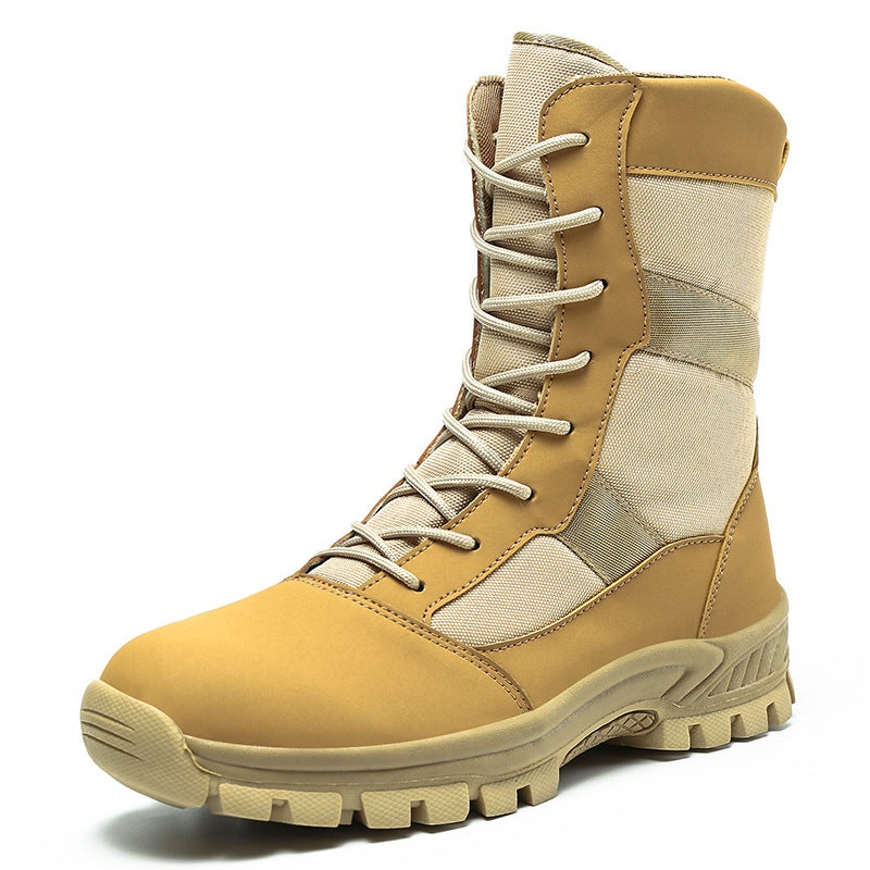 Mens Plus Size Tactical Boots High-Top Desert 20133khaki - Image 1