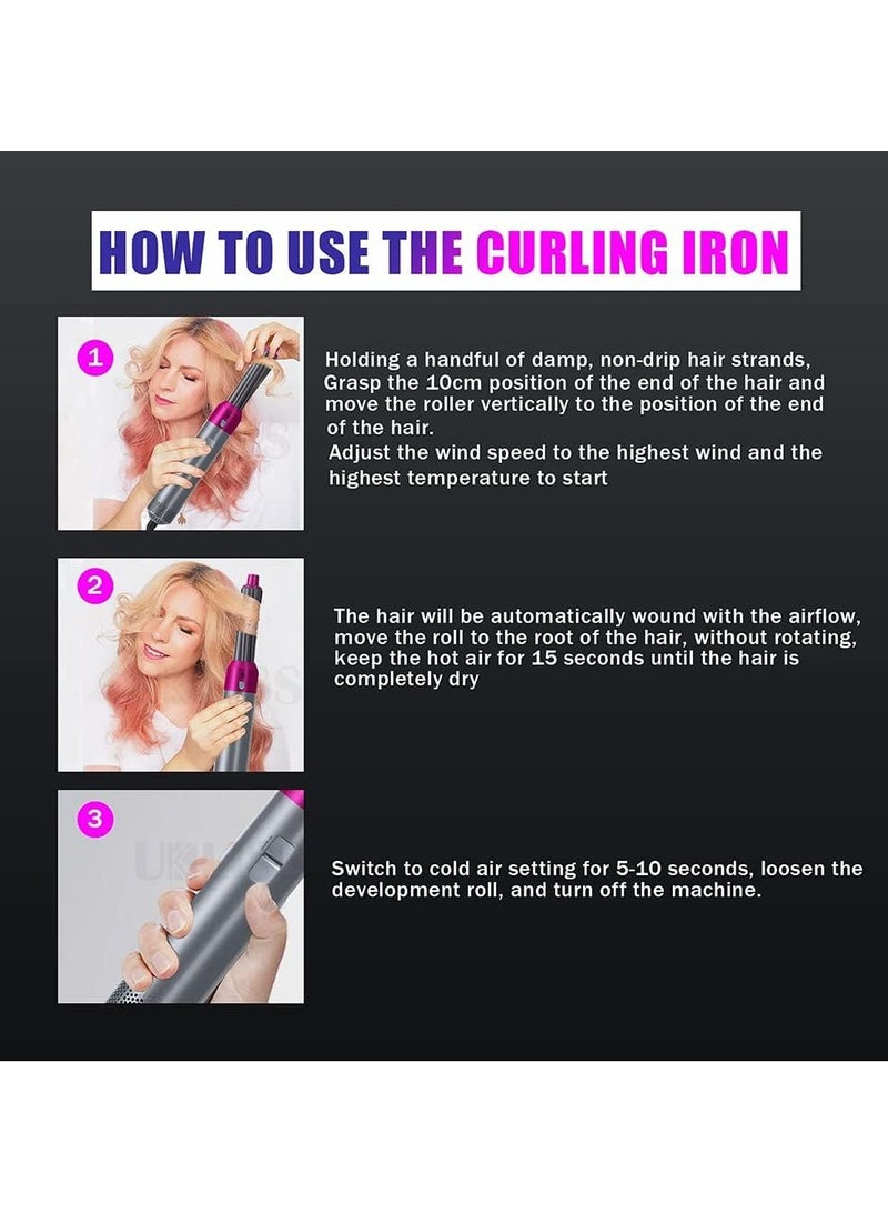 ELTRAZONE 5 in 1 Multifunctional styling tool, The Detachable Negative Iron Automatic Suction Hair Curler, 5 in 1 Multi-Head Hot Air Comb - Image 5
