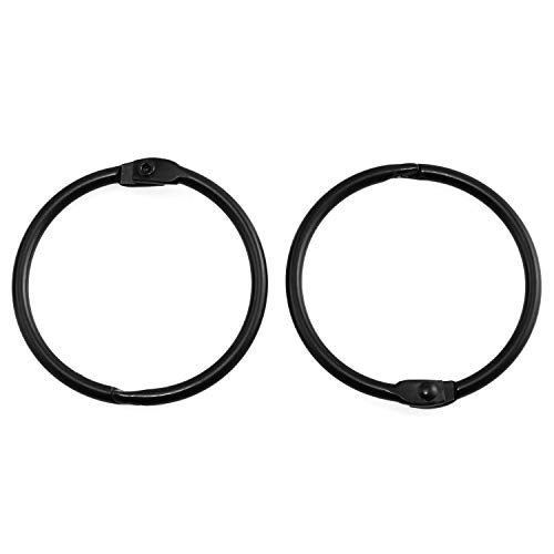 Lind Kitchen 50PCS 1.5" Book Ring Metal Loose Leaf Binder Hinged Buckle Binding Rings Scrapbook Sketchbook Craft Photo Album DIY Black 38mm - Image 2