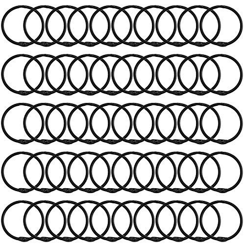 Lind Kitchen 50PCS 1.5" Book Ring Metal Loose Leaf Binder Hinged Buckle Binding Rings Scrapbook Sketchbook Craft Photo Album DIY Black 38mm - Image 3