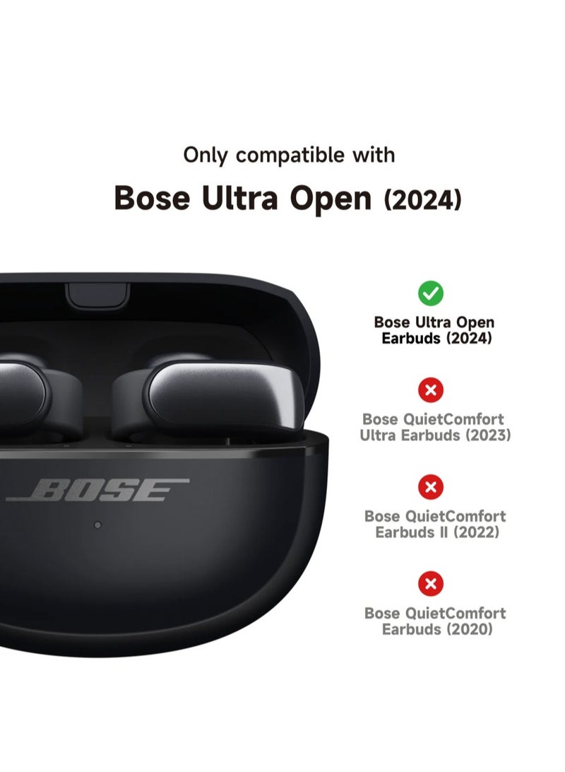 Slim and Stylish Transparent Hard PC Shockproof TPU Case Cover with Carabiner for Bose Ultra Open Earbuds 2024, Blue - Image 2