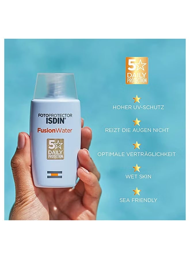 ISDIN Fotoprotector Fusion Water SPF 50 High Protection Lightweight Facial Sunscreen – 50 ml - Image 4
