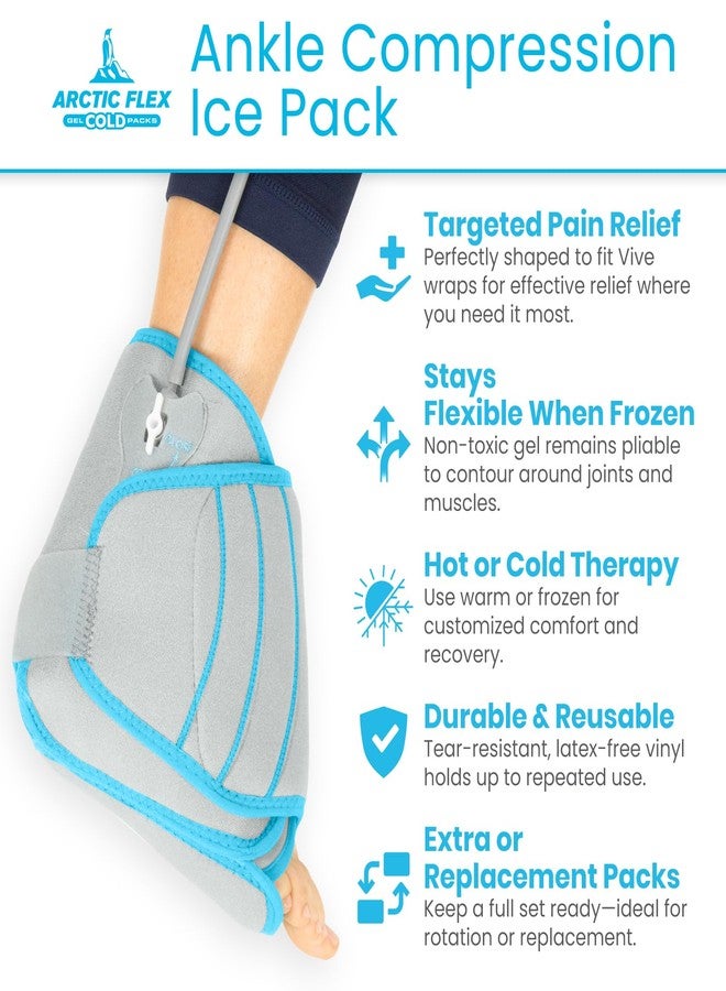 Arctic Flex Gel Replacement Pack - Reusable Ice Brace - Hot and Cold Gel Pack for Injuries, Pain Relief, Swelling - Flexible Therapy Compression Wrap (Compression Ankle) - Image 2