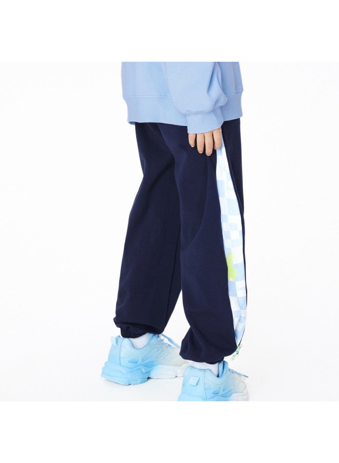 Annil girls' Pants Spring Patchwork Color-blocking Sporty Joggers - Image 4