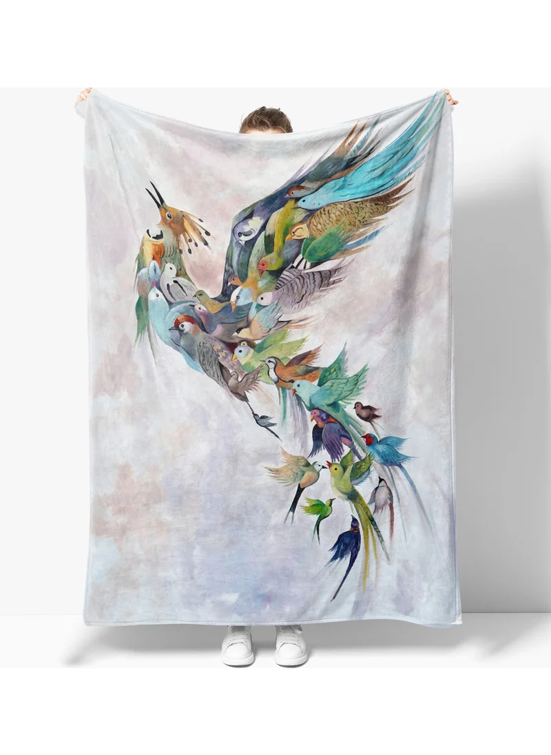 Eray Home Erayshome Simurg Bird Patterned Printed Polar TV Blanket