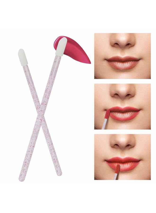 tifanso 300 PCS Lip Brush, Disposable Makeup Applicators, Lip Gloss Brush Lipstick Applicator Wands, Multicolor Makeup Tool Kits Beauty Lipstick Cosmetic (Crystal Pink) - Image 4