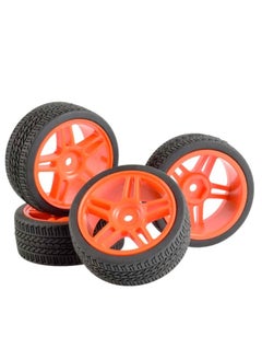 1/10 Level Running Racing Highway Street Running RV Wear-resistant Tire HSP Unlimited RC Remote Control Model Car Four Pack-Color:D22 + A Wheel Hub