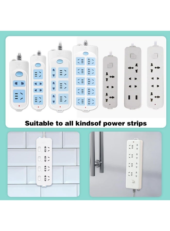 Adhesive Punch Free Socket Holder, 8Pcs Power Strip Holder Wall Mount, Self-Adhesive Desktop Socket Fixer Space-Saving and Easy Install for WiFi Routers, Remote Controls - Image 3