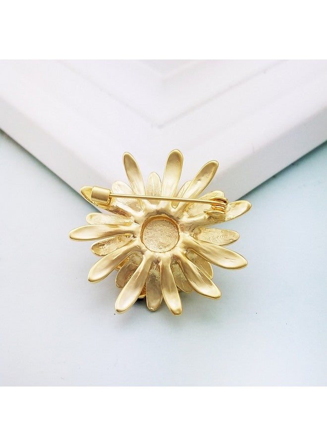 YOQUCOL Sunflower Honeybee Bee Brooch Pin With Bright Austrian Cubic Zirconia Crystal For Women - Image 3