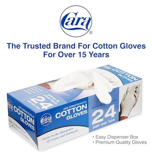 CARA Moisturizing Eczema Cotton Gloves, Large, 24 Pair - Image 2