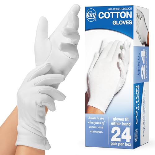 CARA Moisturizing Eczema Cotton Gloves, Large, 24 Pair - Image 1