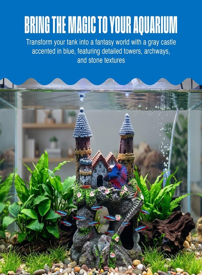 Penn Plax Penn-Plax Age-of-Magic Enchanted Castle Aquarium Decoration – Safe for Freshwater and Saltwater Fish Tanks – Small - Image 2