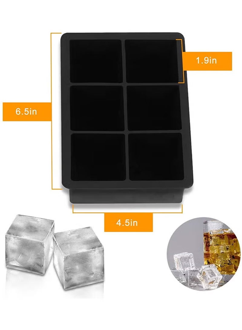SKY-TOUCH 2-Pack Silicone Ice Cube Trays for Making Big Round Ice Balls and Large Square Ice. - Image 4