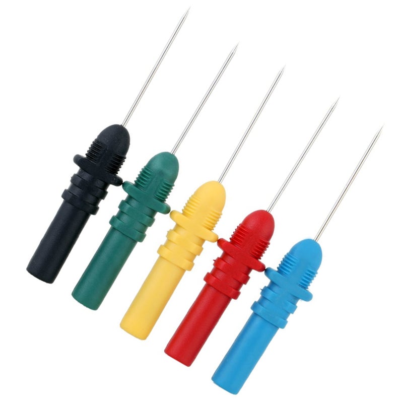 Hantek Automotive Diagnostic Acupuncture Probes: 5-Piece Set With 20 Replacement Pins - Fine Sharp Tip For Wire Insulation Piercing, Small Circuit Board Testing For Automotive Electrical Repair - Image 1