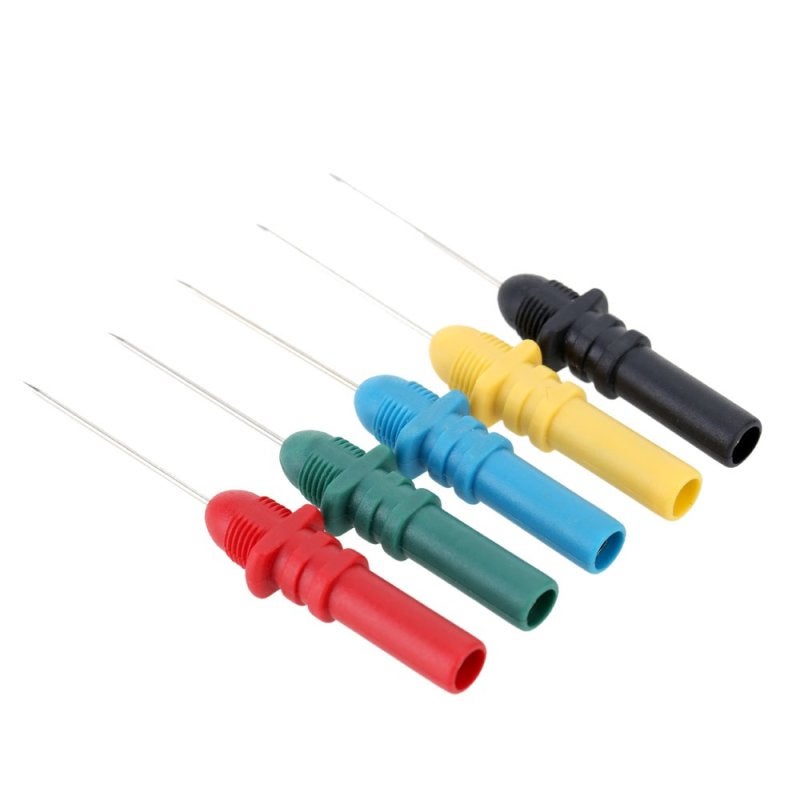 Hantek Automotive Diagnostic Acupuncture Probes: 5-Piece Set With 20 Replacement Pins - Fine Sharp Tip For Wire Insulation Piercing, Small Circuit Board Testing For Automotive Electrical Repair - Image 4