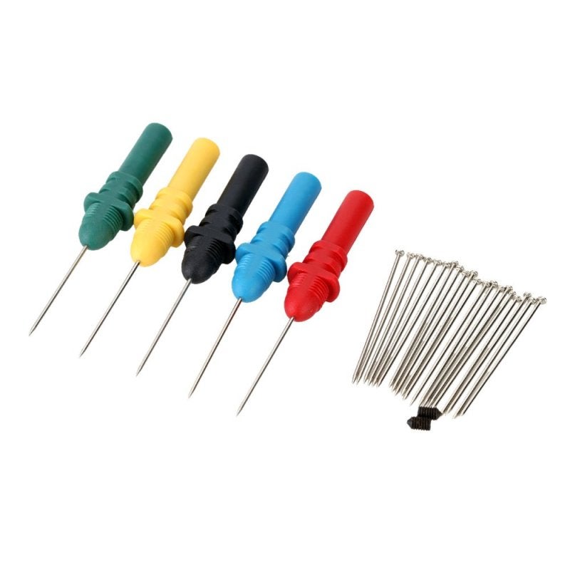Hantek Automotive Diagnostic Acupuncture Probes: 5-Piece Set With 20 Replacement Pins - Fine Sharp Tip For Wire Insulation Piercing, Small Circuit Board Testing For Automotive Electrical Repair - Image 5