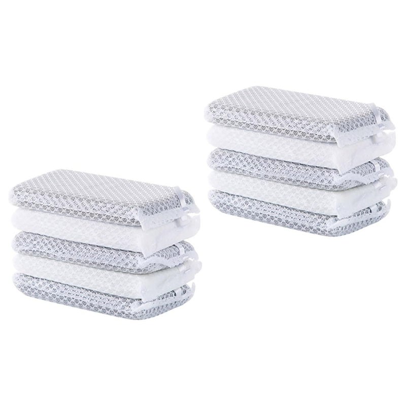 Reusable Kitchen Sponge Scrub Pads 10 Pack Multi Functional Diamond Mesh Dishwashing Sponges - Image 2