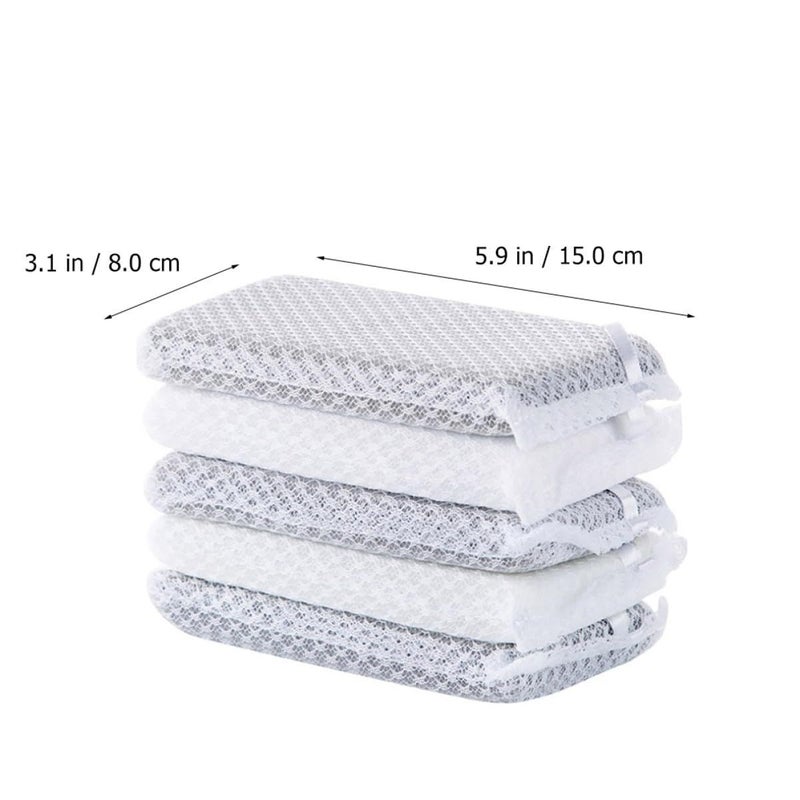 Reusable Kitchen Sponge Scrub Pads 10 Pack Multi Functional Diamond Mesh Dishwashing Sponges - Image 3