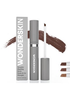 Wonderskin Eyebrow Tint - Wonder Blading Brow Stain & Go Masque, Long Lasting Brow Tint, Transfer Proof and Smudge Proof Eyebrow Stain (Dark Brunette)
