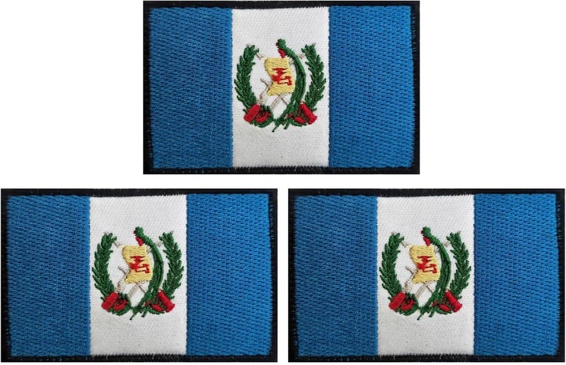 JAVD 3 Pack Guatemala Flag Patch Guatemala Flag Embroidery Patch for Hats, Tactical Bags, Jackets, Clothes Patch Team Army Patch... - Image 1