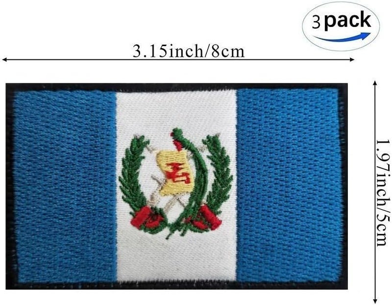 JAVD 3 Pack Guatemala Flag Patch Guatemala Flag Embroidery Patch for Hats, Tactical Bags, Jackets, Clothes Patch Team Army Patch... - Image 2