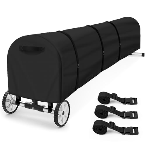 Uthem Swimming Pool Solar Reel Cover, 16Ft UV Resistant Inground Pool Solar Protective Blanket Reel Cover 420D Heavy Duty Waterproof Winter Solar Blanket Reel Roller Covers Protector (16 Ft, Black) - Image 1