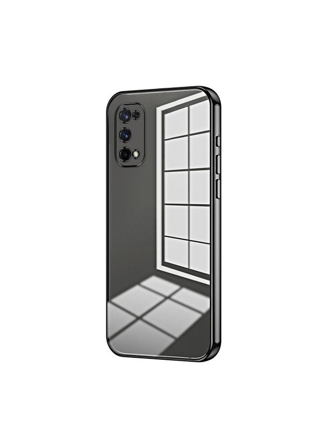 HuHa Case Cover For Realme X7 / Q2 Pro Transparent Plating Fine Hole Phone Case Black 