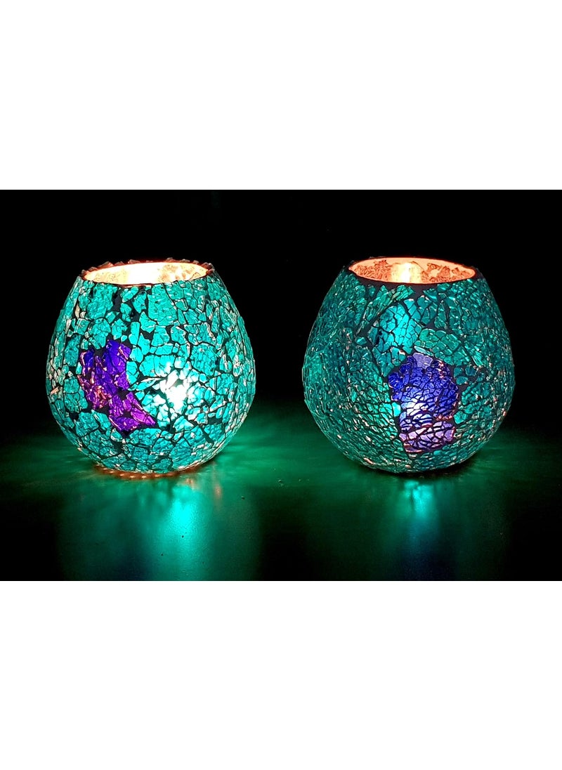 ESPLANADE eSplanade Glass tealight Candle Holder Votive tealight Holder Blue  - Image 1