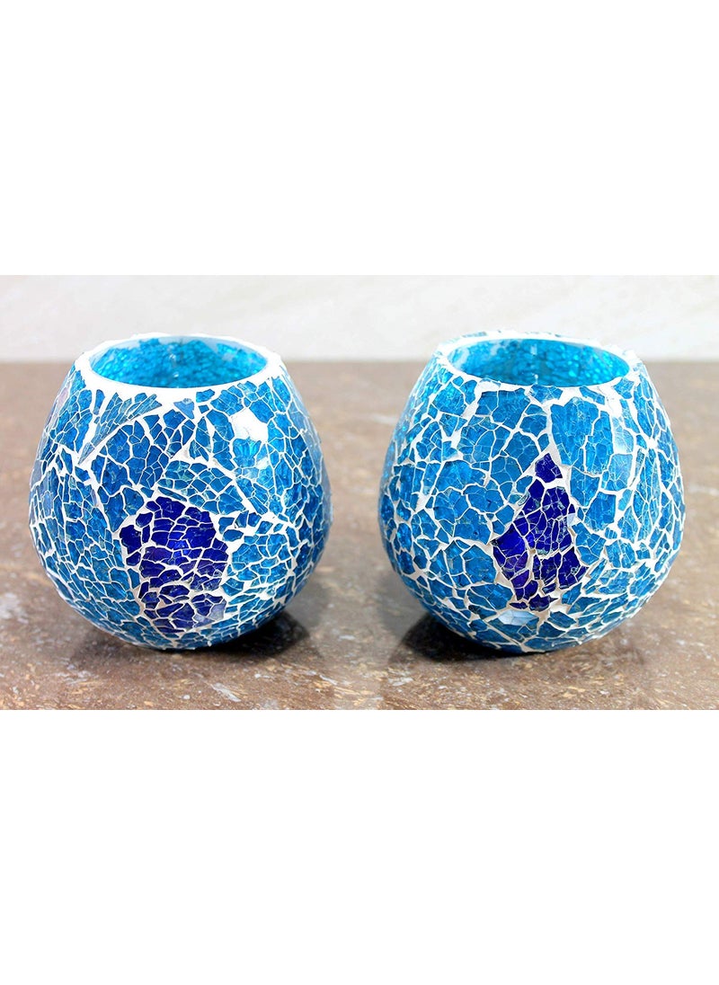 ESPLANADE eSplanade Glass tealight Candle Holder Votive tealight Holder Blue  - Image 4