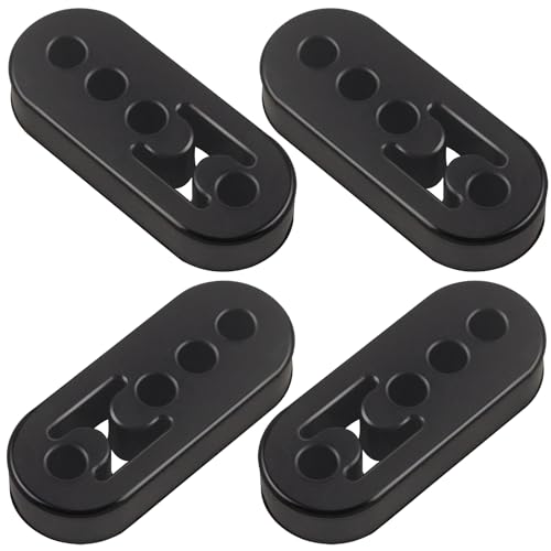 MetVot Rubber Exhaust Hanger 4 Pack, 4 Holes Adjustable Muffler Hanger, Universal Muffler Exhaust System, Insulator Bushing Mount, Weather-Proof High Density Tail Pipe Hanger - Image 1