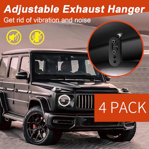 MetVot Rubber Exhaust Hanger 4 Pack, 4 Holes Adjustable Muffler Hanger, Universal Muffler Exhaust System, Insulator Bushing Mount, Weather-Proof High Density Tail Pipe Hanger - Image 2