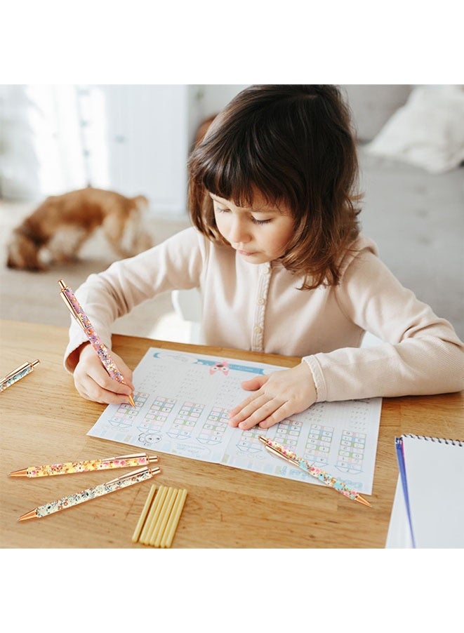 Muyixin 6pcs Floral Art Ballpoint Pens, 1.0mm Fashionable Retractable Ballpoint Pen Black Ballpoint Personalized Pens, Suitable for Women, Colleagues, Teachers, Students Gifts - Image 5