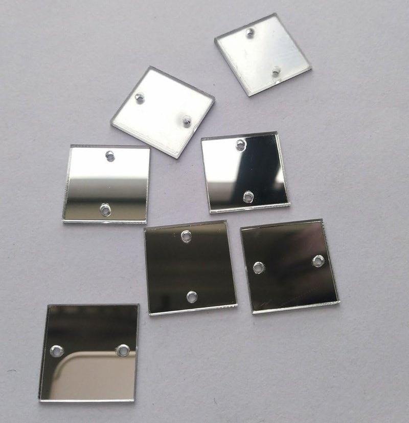 MEYA 50PCS Sew On Square Mirror PieceDIY Mirrored Rhinestones for Costume Evening Dresses Cloth Garment Decoration Accessory 25CM Silver - Image 2