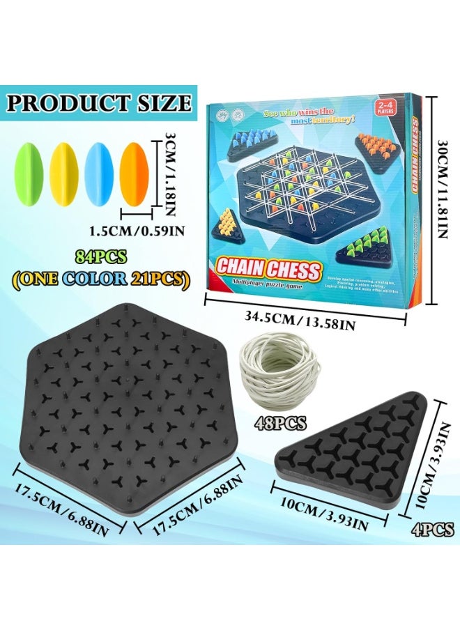 null - Chain Game Multiplayer puzzle games, Chain  Triangle Chess Game, Triggle Game Rubber Bands, Triggle Board Game with Rubber Band, Strategy Board Games for Family Night, Chain Triangle Chess Set,Triggle Rubber Band Game - Image 1