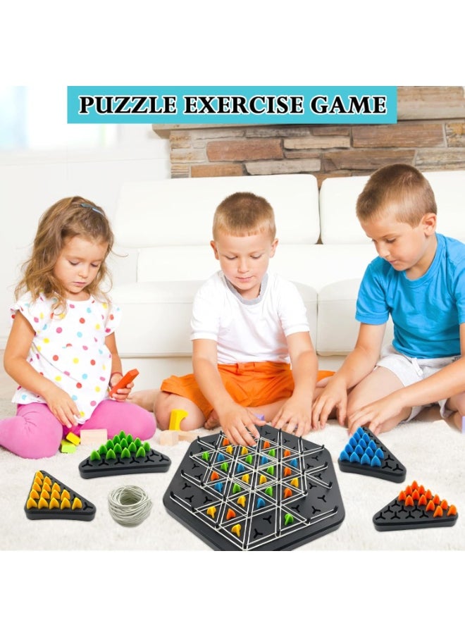 null - Chain Game Multiplayer puzzle games, Chain  Triangle Chess Game, Triggle Game Rubber Bands, Triggle Board Game with Rubber Band, Strategy Board Games for Family Night, Chain Triangle Chess Set,Triggle Rubber Band Game - Image 1
