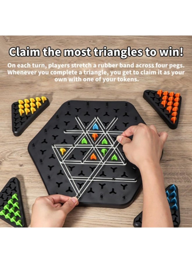 null - Chain Game Multiplayer puzzle games, Chain  Triangle Chess Game, Triggle Game Rubber Bands, Triggle Board Game with Rubber Band, Strategy Board Games for Family Night, Chain Triangle Chess Set,Triggle Rubber Band Game - Image 1