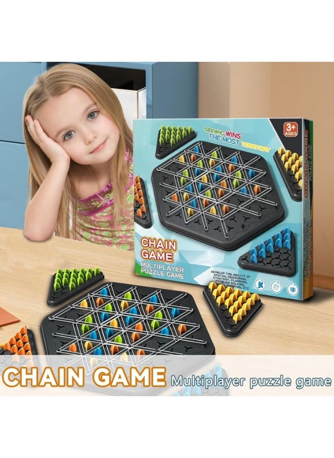 null - Chain Game Multiplayer puzzle games, Chain  Triangle Chess Game, Triggle Game Rubber Bands, Triggle Board Game with Rubber Band, Strategy Board Games for Family Night, Chain Triangle Chess Set,Triggle Rubber Band Game - Image 1