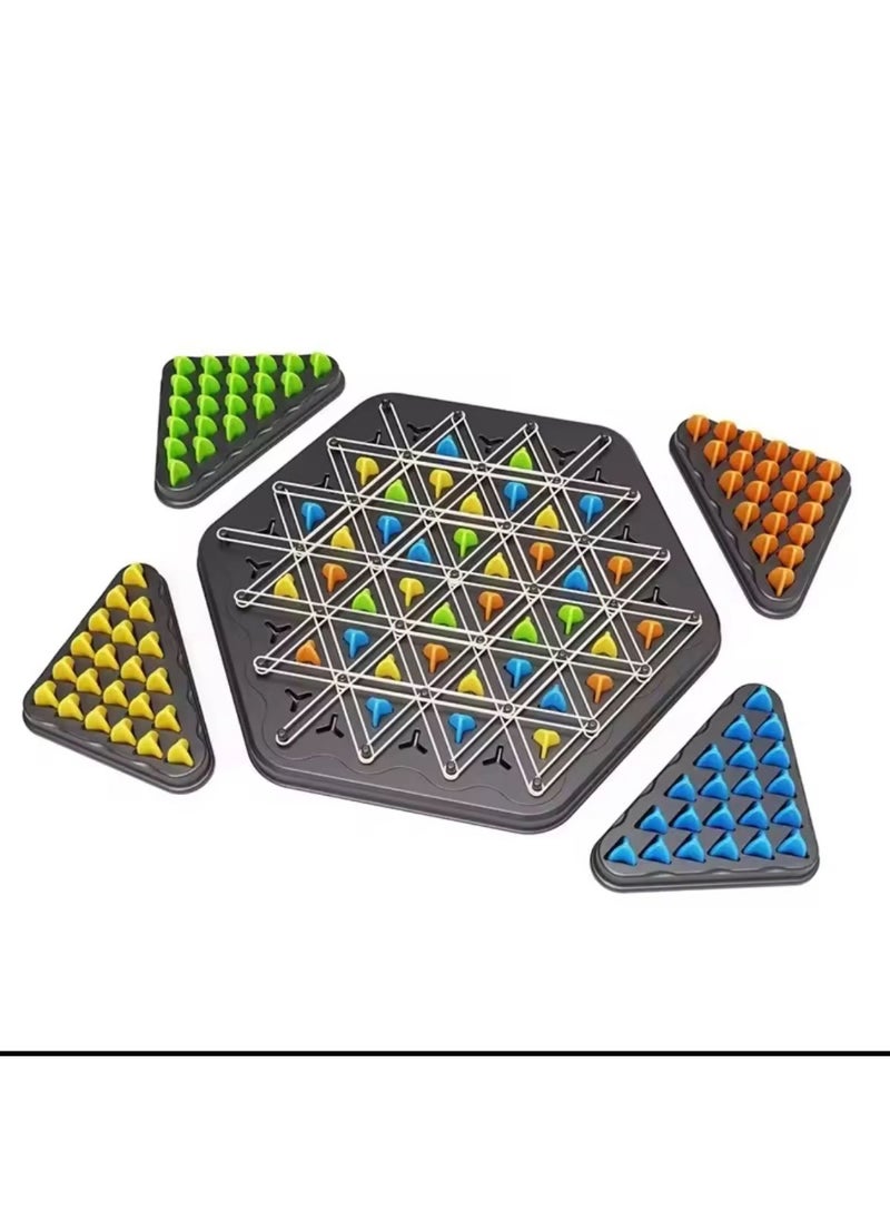 null - Chain Game Multiplayer puzzle games, Chain  Triangle Chess Game, Triggle Game Rubber Bands, Triggle Board Game with Rubber Band, Strategy Board Games for Family Night, Chain Triangle Chess Set,Triggle Rubber Band Game - Image 1