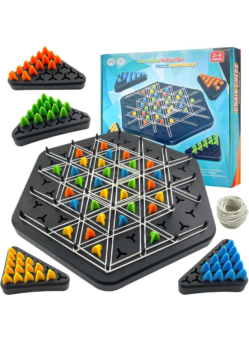 null - Chain Game Multiplayer puzzle games, Chain  Triangle Chess Game, Triggle Game Rubber Bands, Triggle Board Game with Rubber Band, Strategy Board Games for Family Night, Chain Triangle Chess Set,Triggle Rubber Band Game - Image 1