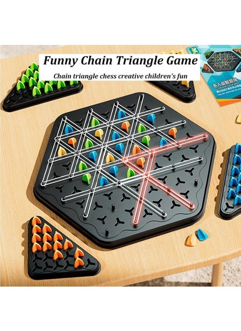 Chain Game Multiplayer puzzle games, Chain  Triangle Chess Game, Triggle Game Rubber Bands, Triggle Board Game with Rubber Band, Strategy Board Games for Family Night, Chain Triangle Chess Set,Triggle Rubber Band Game