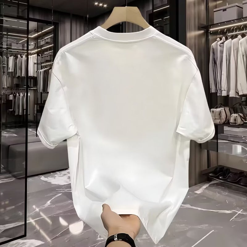 National Fashion Chinese Style Fashion Brand Loose Plum Blossom Printed Short-Sleeved T-Shirt Men'S Couple Summer Half-Sleeved T-Shirt - Image 5